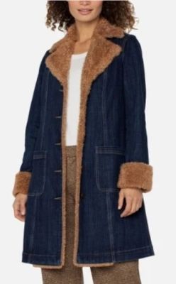 sherpa trimmed notch collar jacket 38"