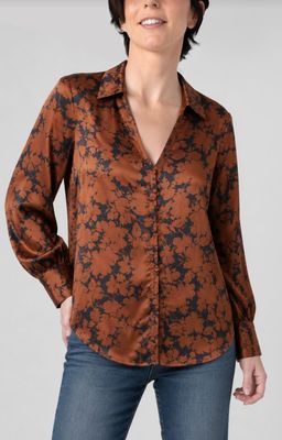 LONG SLV BUTTON FRONT WVN BLOUSE