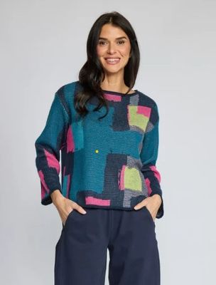 COLLAGE SWEATER SWING PULLOVER