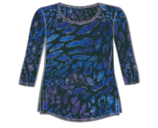 GO TO CLASSIC T RELAX SHORT PRINT 3/4 SLEEVE, Colour: WINGFALL, Size: 6