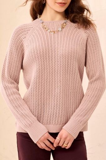 L/S FUNNEL NK SWEATER, Colour: VIOLETICE, Size: XS