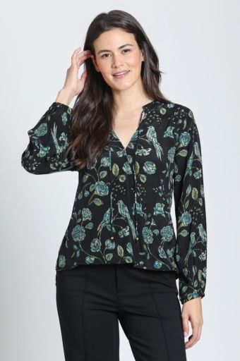 CROSS TOP W/TASSEL, COLOR: MIDNIGHT FOREST &amp; SAGE, Size: XS