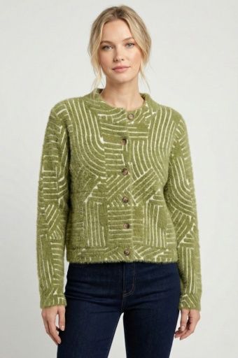CROPPED COZY CARDIGAN, Size: XS