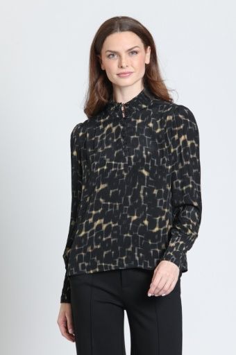 PUFF SLEEVE BLOUSE W/RUCHED, Size: XS
