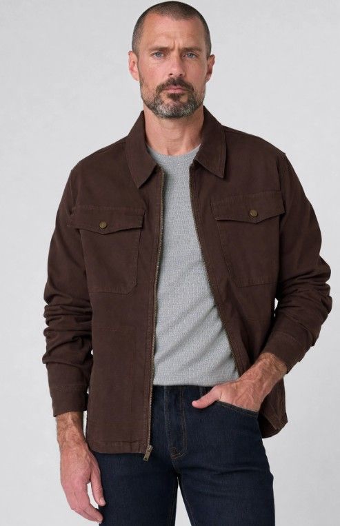 men's zip-up jacket, Colour: brown, Size: S