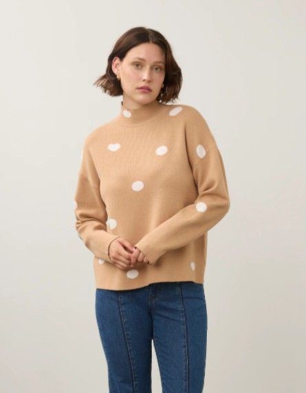 MOCK NECK LOOSE FIT SWEATER