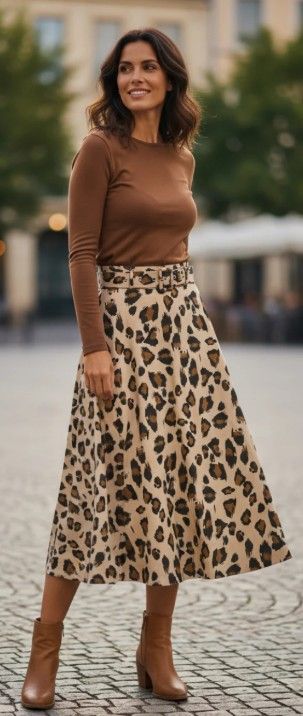 FAUX SUEDE LEOPARD SKIRT