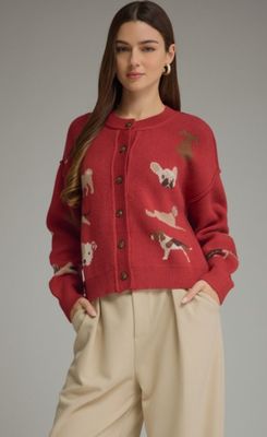 J34127 Animal print long sleeve cardigan