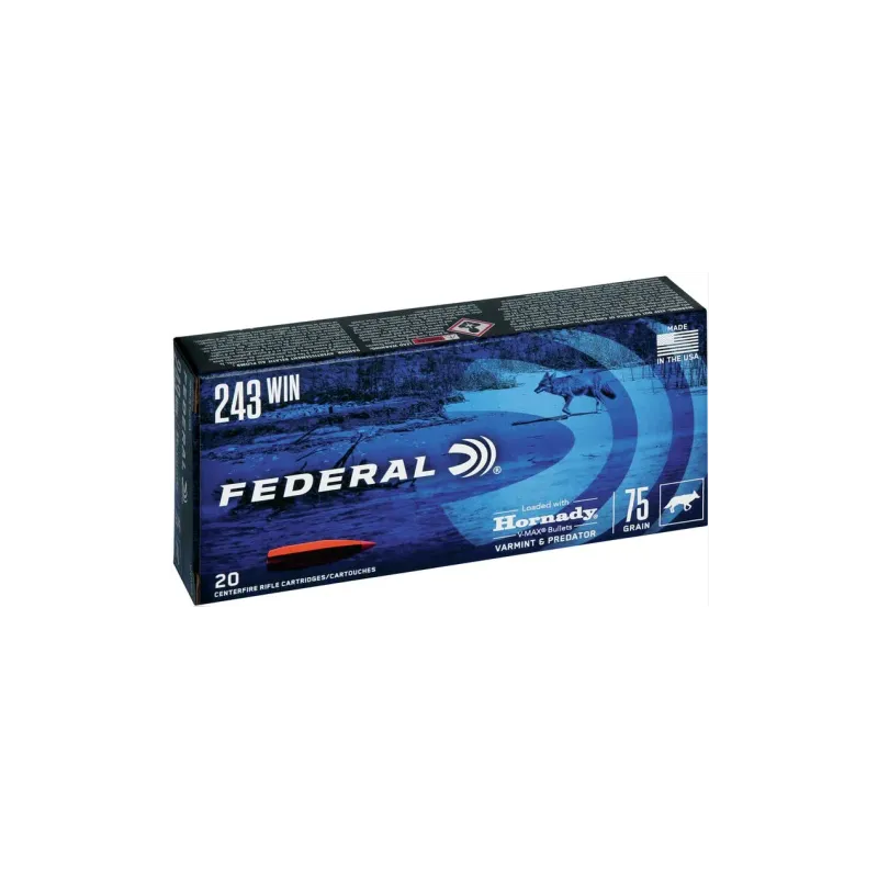 Federal Varmint & Predator 243 75GR Hornady V-Max
