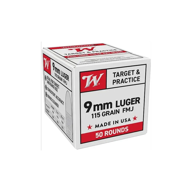 Winchester USA 9mm 115 Grain FMJ