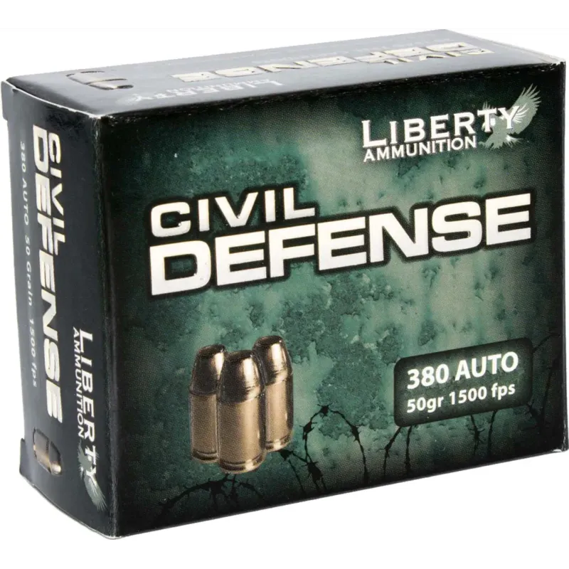 Liberty Ammunition Civil Defense 380 Auto 50 Grain Open Cavity Hollow Point