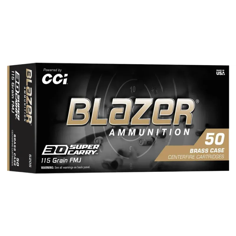 CCI Blazer Brass 30 Super Carry 115 Grain FMJ