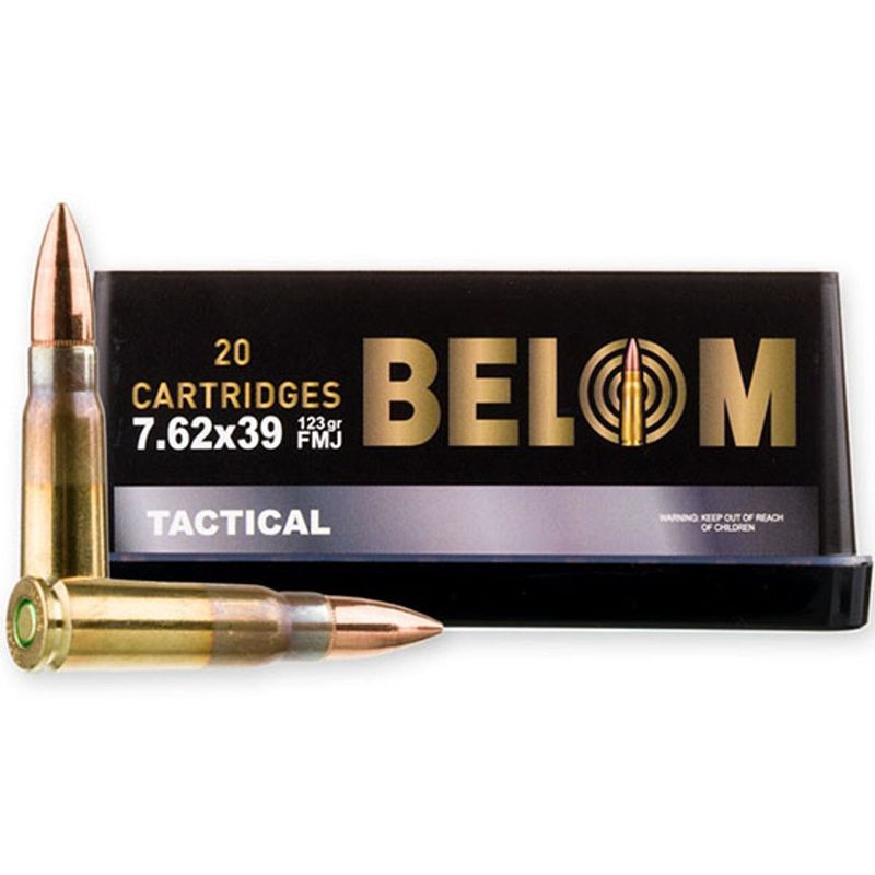 BELOM 7.62X39 BRASS 123GR FMJ 20RD BOX 24 BOXES PER CASE