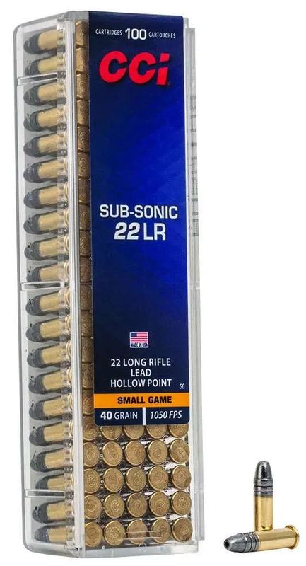 CCI 22 LR SUB-SONIC 40GR HP 100 RD/BX 50 BX/CS