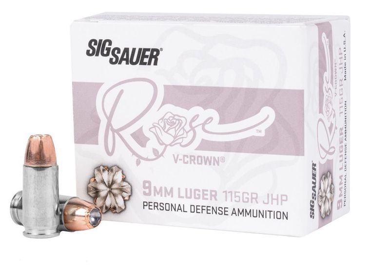 SIG SAUER V-CROWN ROSE 9MM 115G JHP 20RD BX 200RD CASE