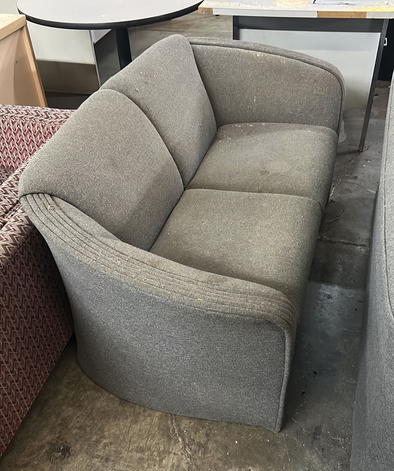 Lined Grey Love Seat