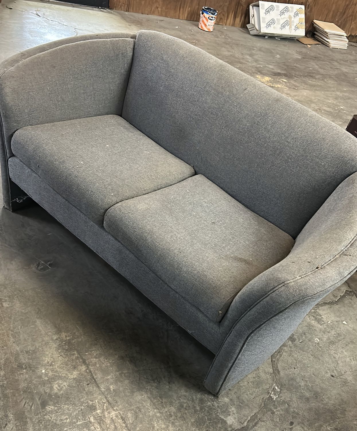 Plain Grey Love Seat