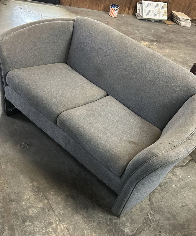 Plain Grey Love Seat