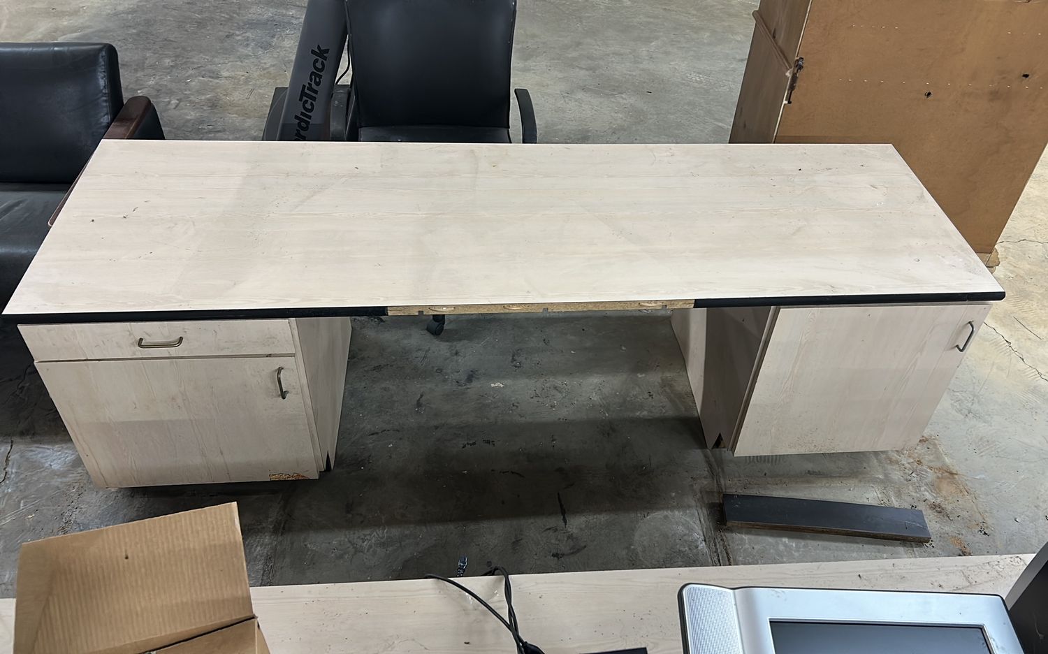 Tan Wood Desk