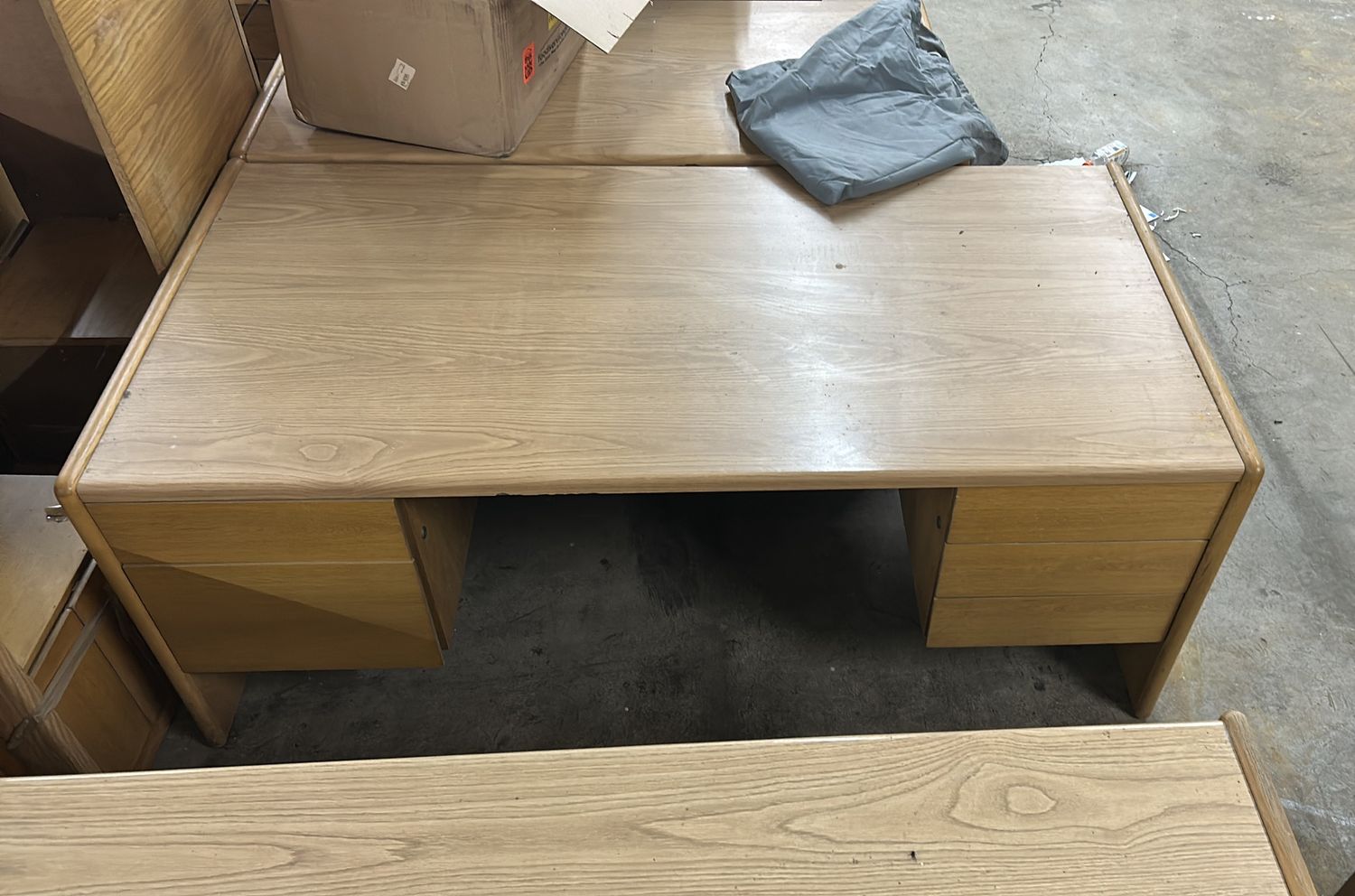 Wide wood desk