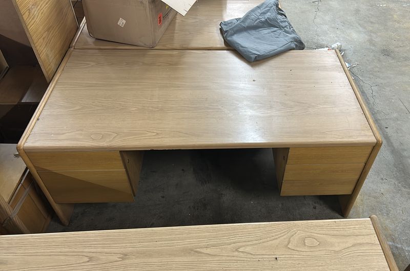 Wide wood desk