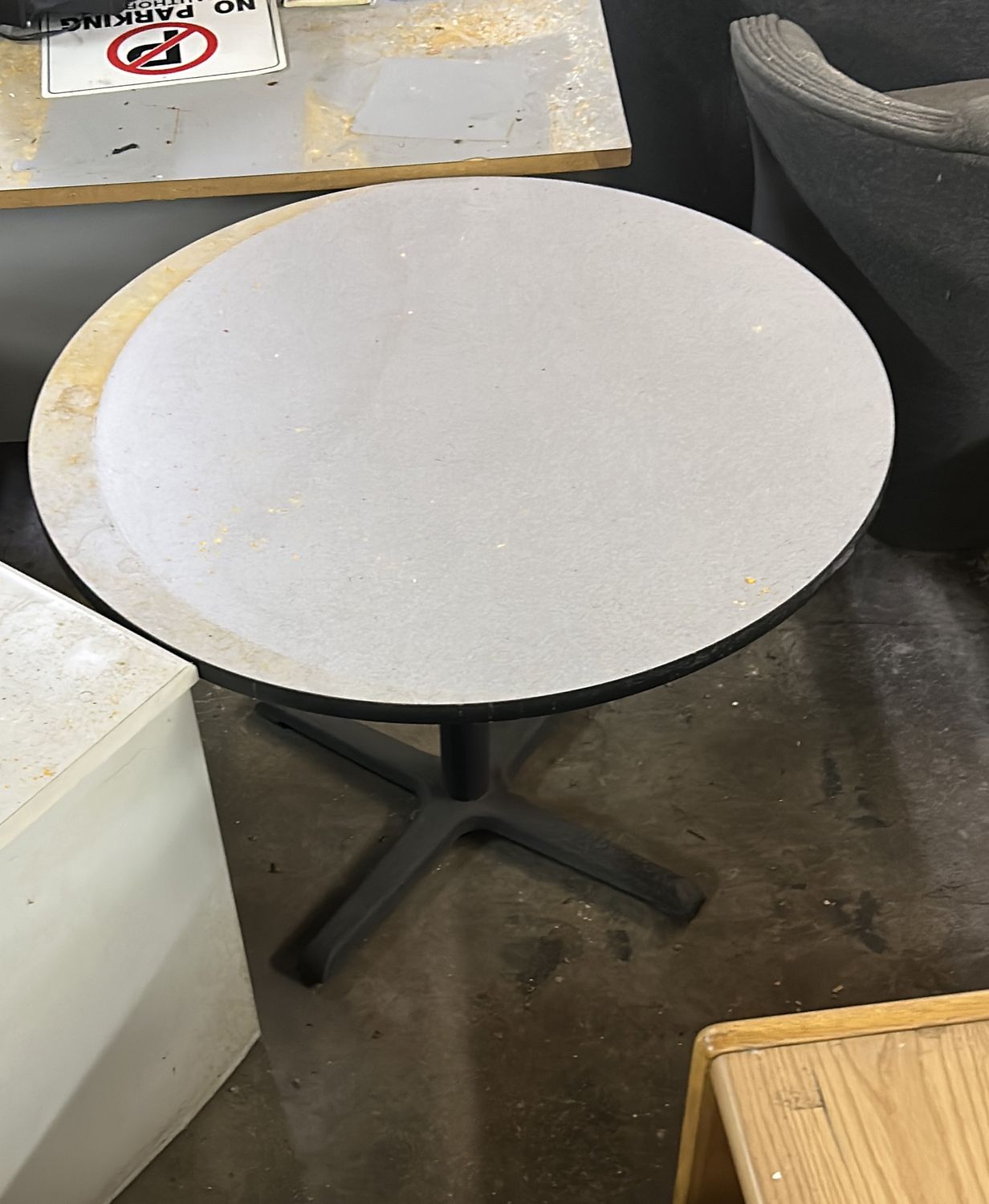 Grey Round table