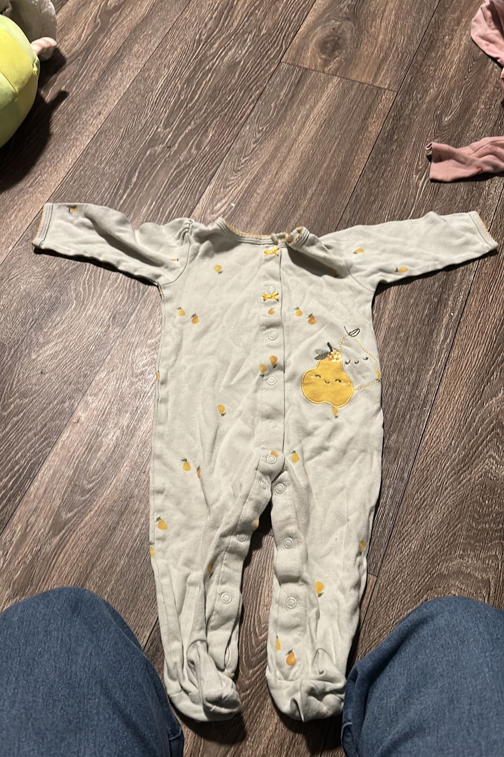 Baby size 9 month green with yellow pair footie