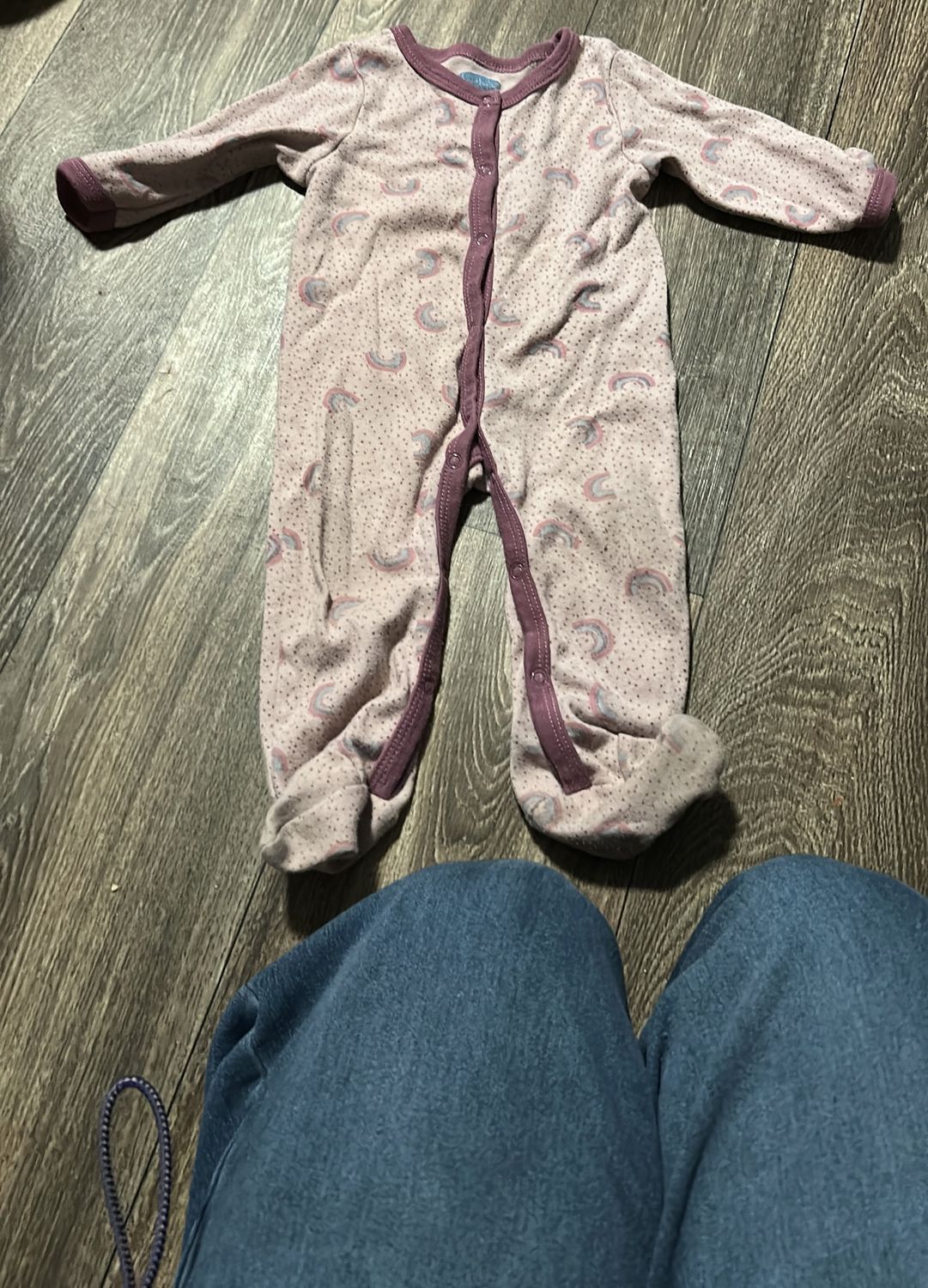 Baby size 6-9 month pink rainbow footie