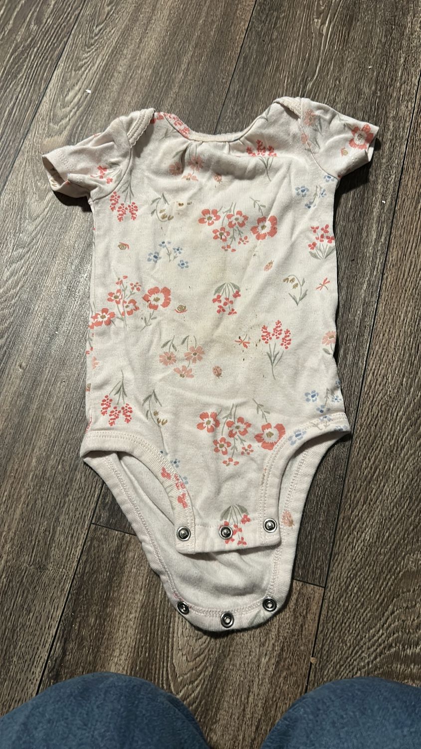 Baby size 9 month pink flower onesie