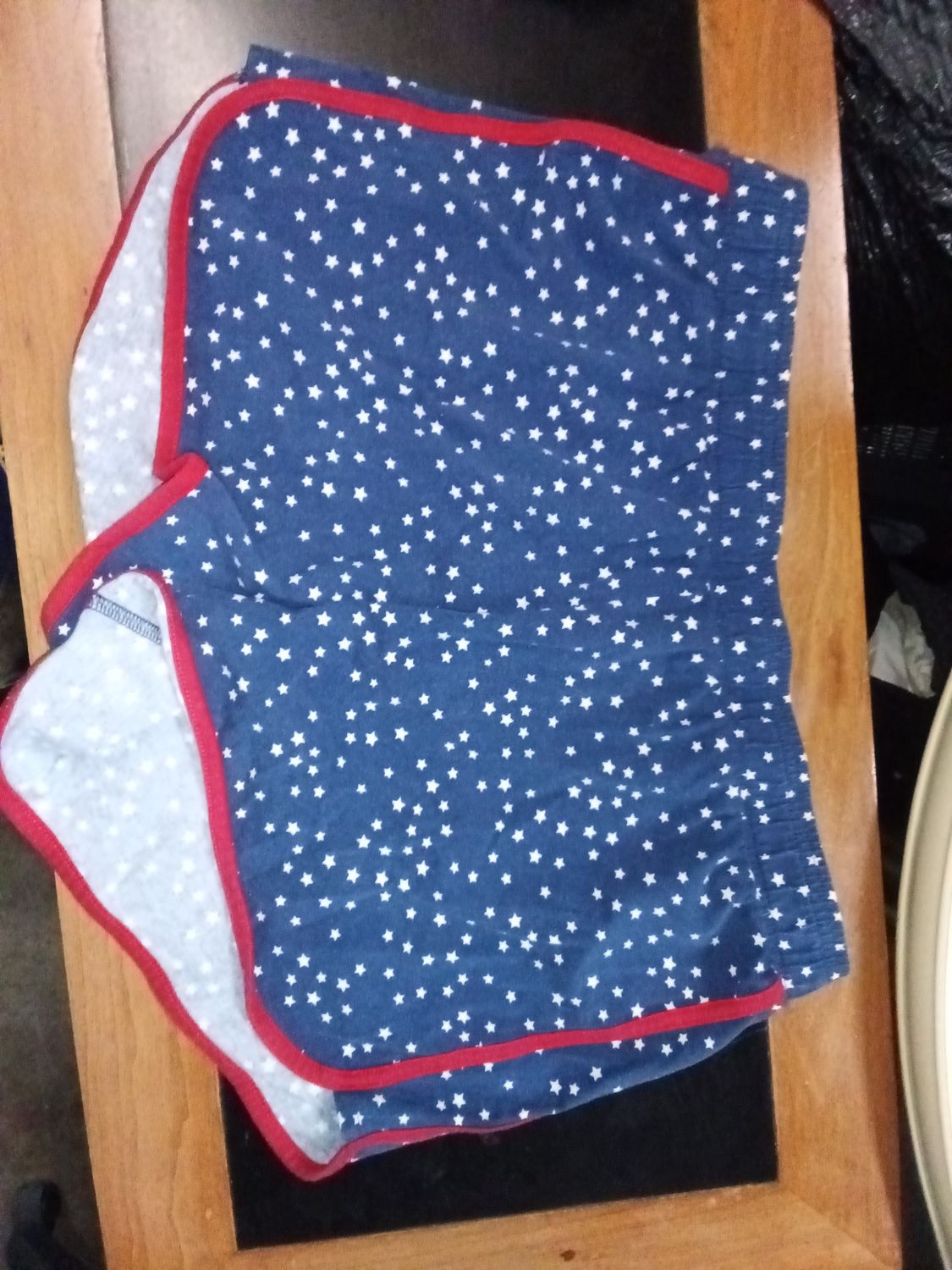 Blue with reds pinstriping with stars shorts XL