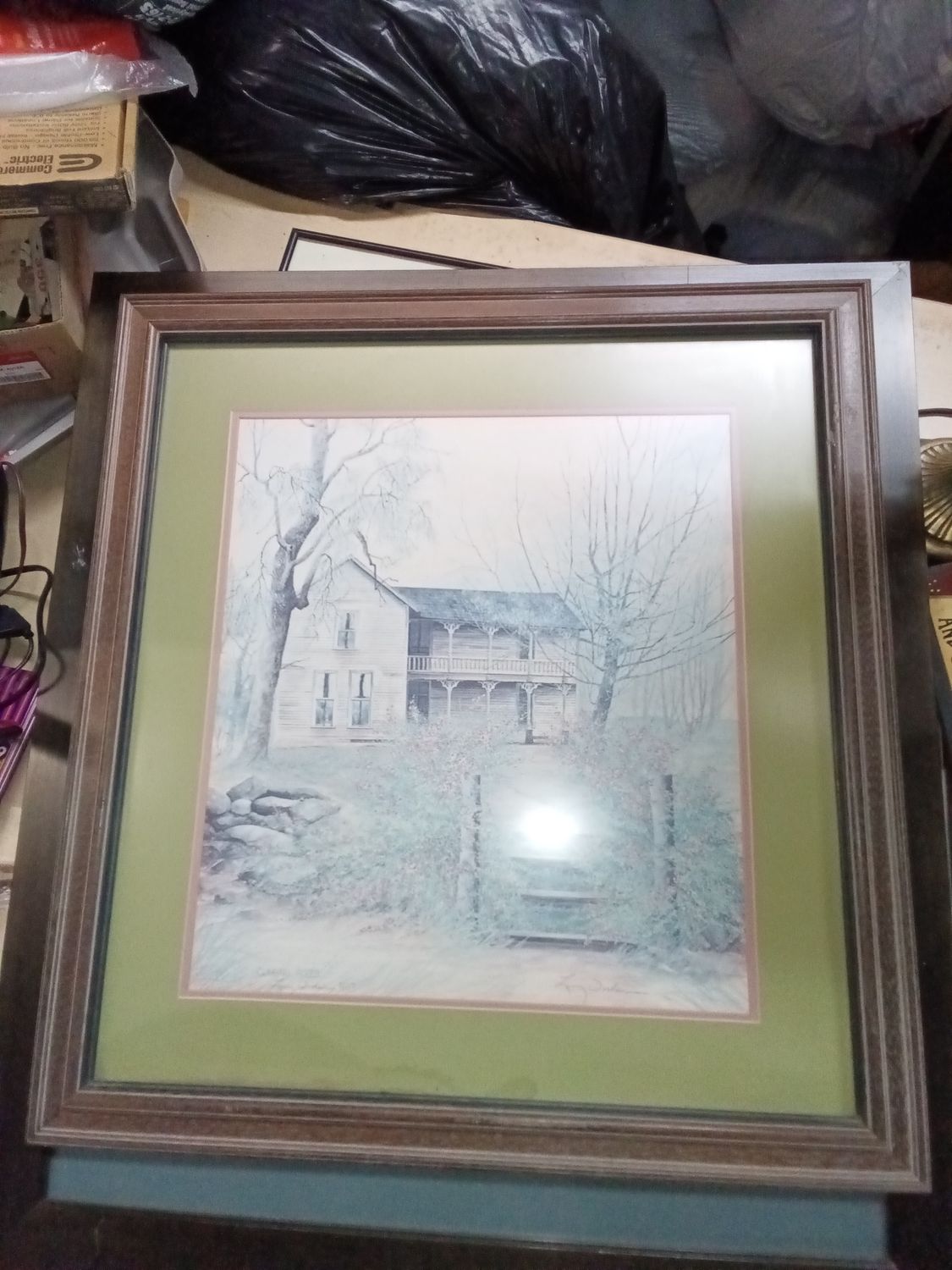 Larry Dodson print titled "Climbing Roses,