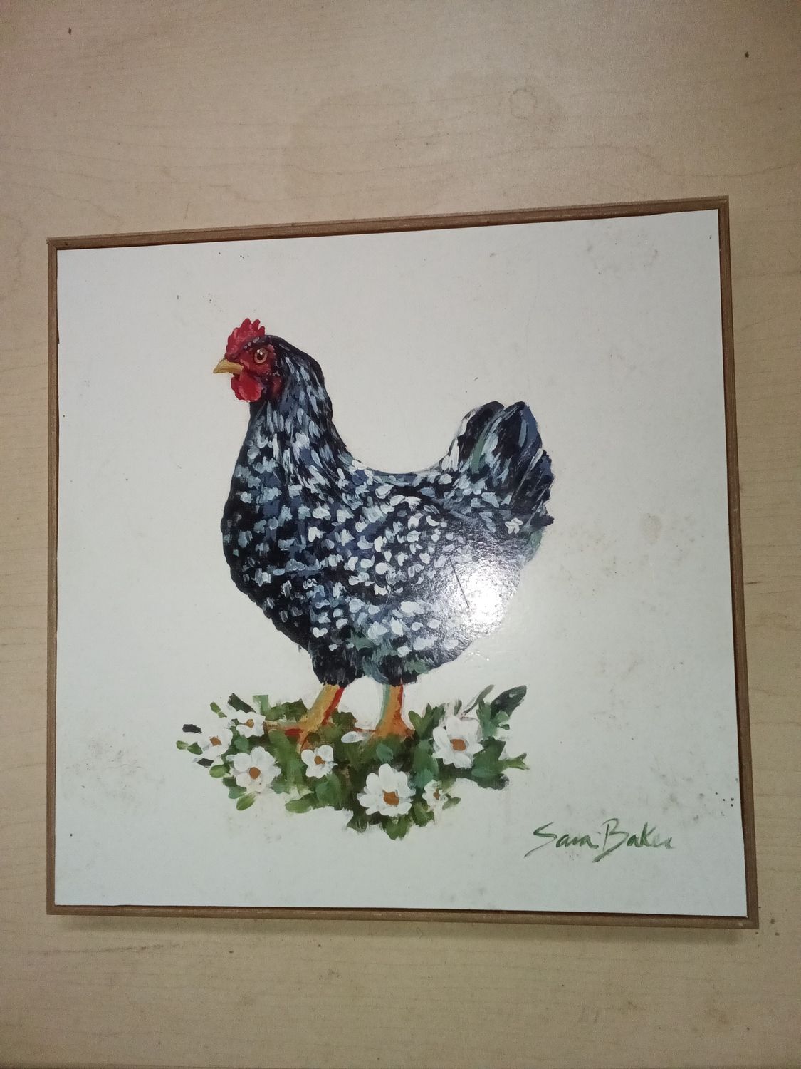 Sara Baker "Country Hen with Daisies"