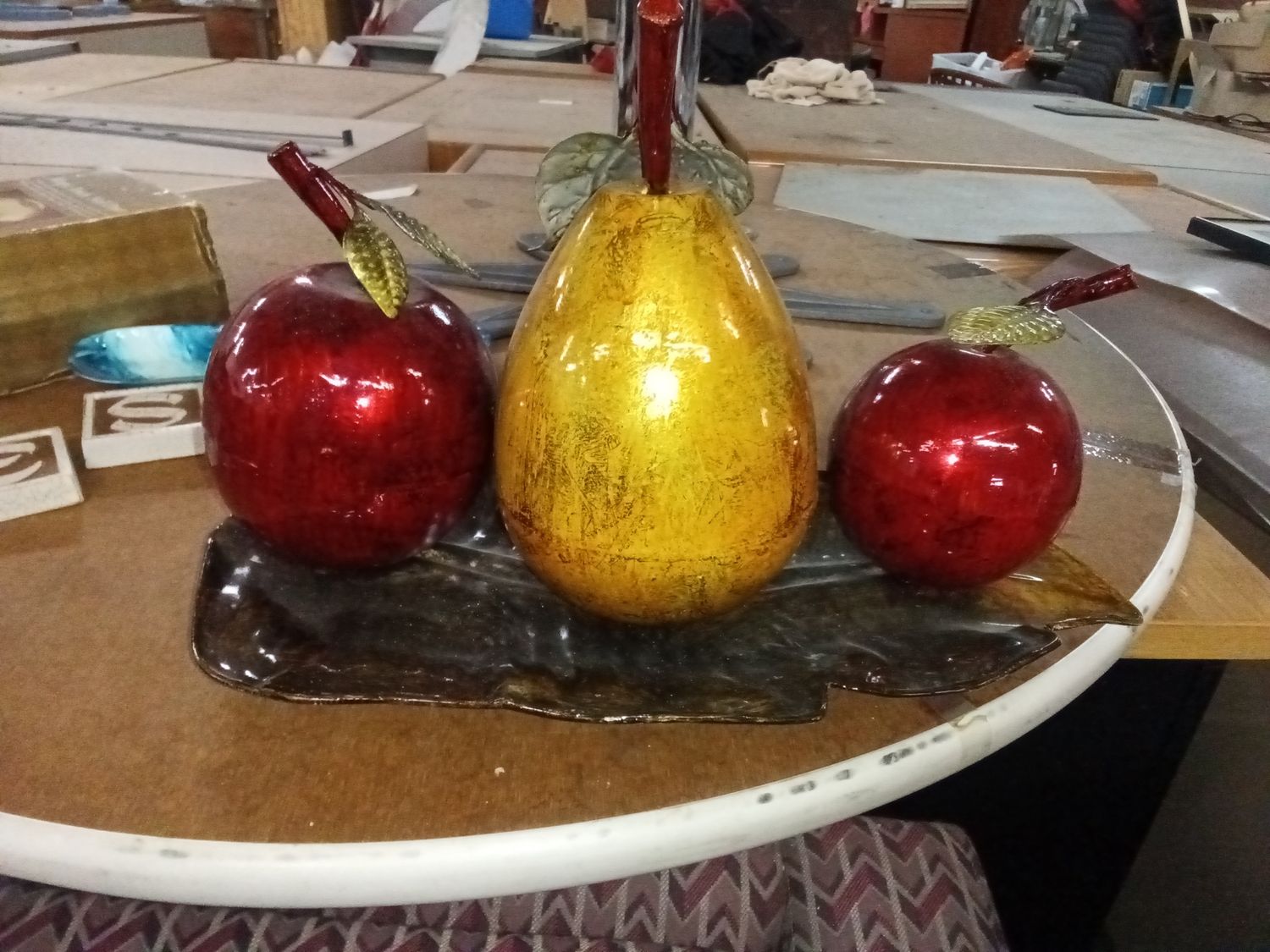 metallic fruit centerpiece