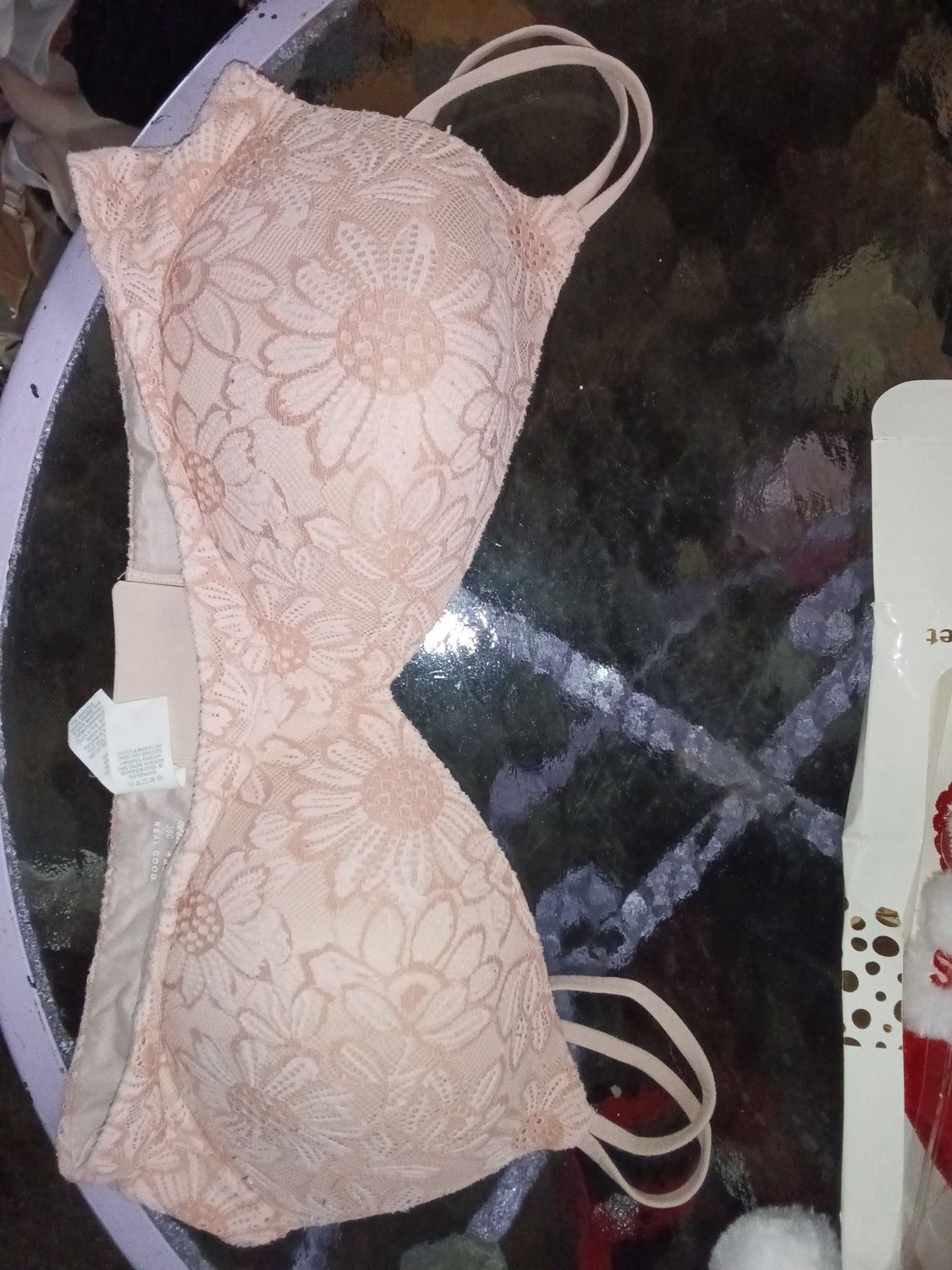 Coral flower 38C bra