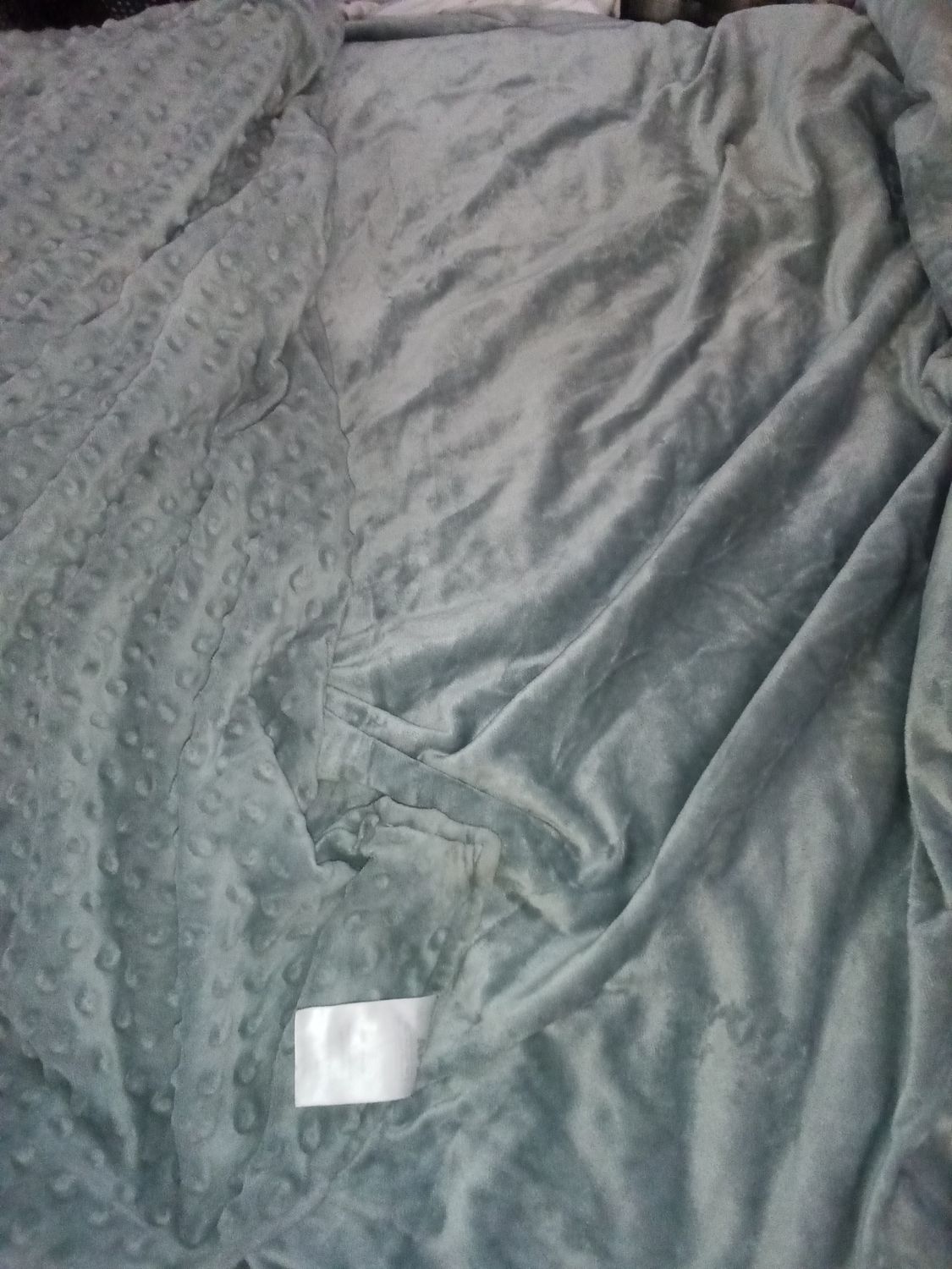 Gray ILYAPA double-sided weighted blanket cover one with raised bumps the other side smooth