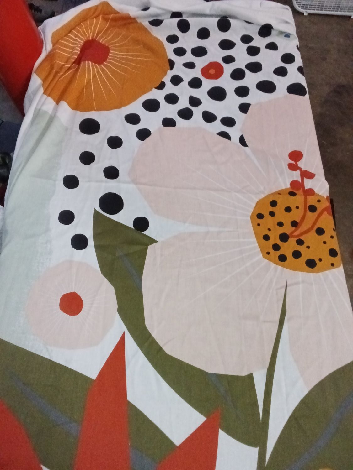 Flower polka dot shower curtain