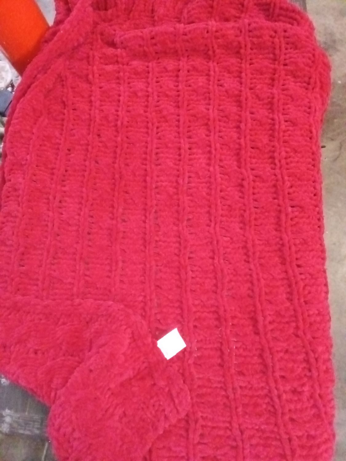 Martha Stewart red knitted blanket