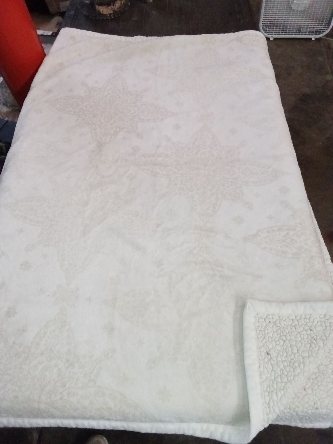 Cream blanket with snowflakes