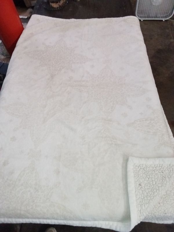 Cream blanket with snowflakes