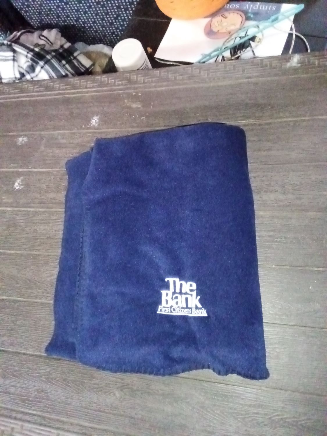 Royal blue The Bank First Citizens Bank blanket