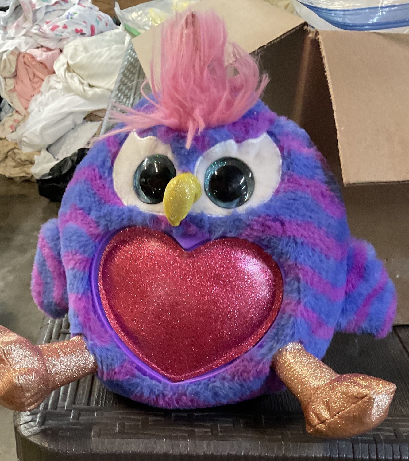 Bird with red heart