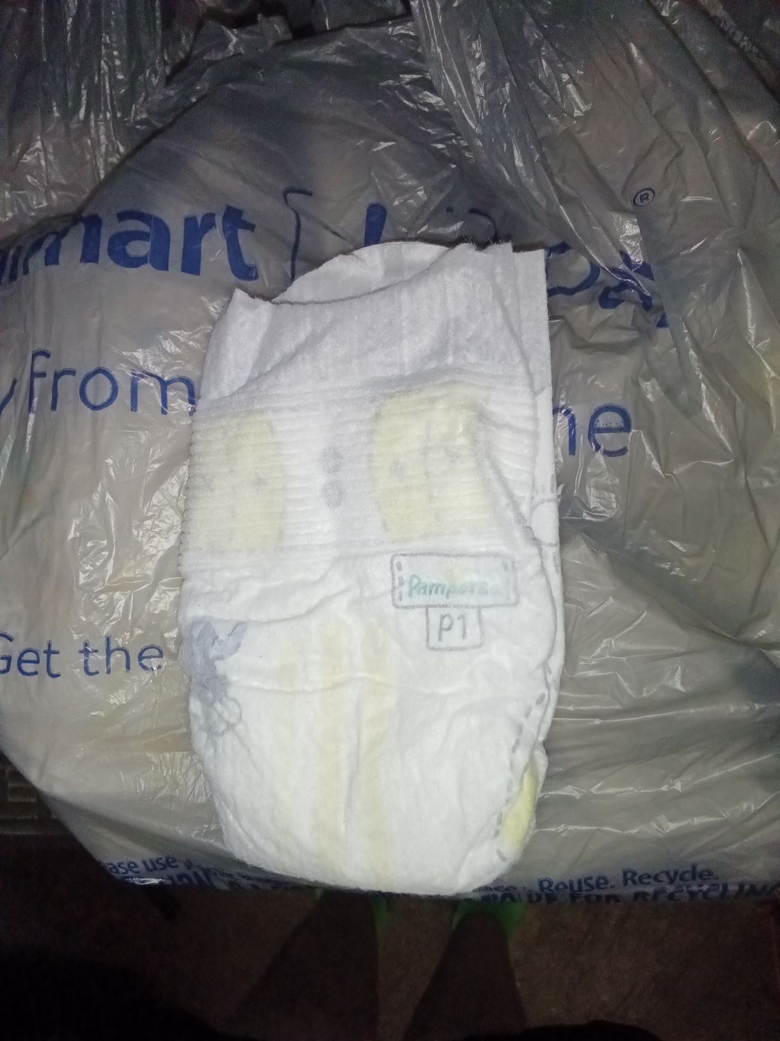 Preemie Pampers Swaddlers diapers featuring a "Shiloh &amp; Freddy"