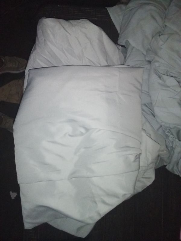 Light blue microfiber queen fitted and regular sheets
