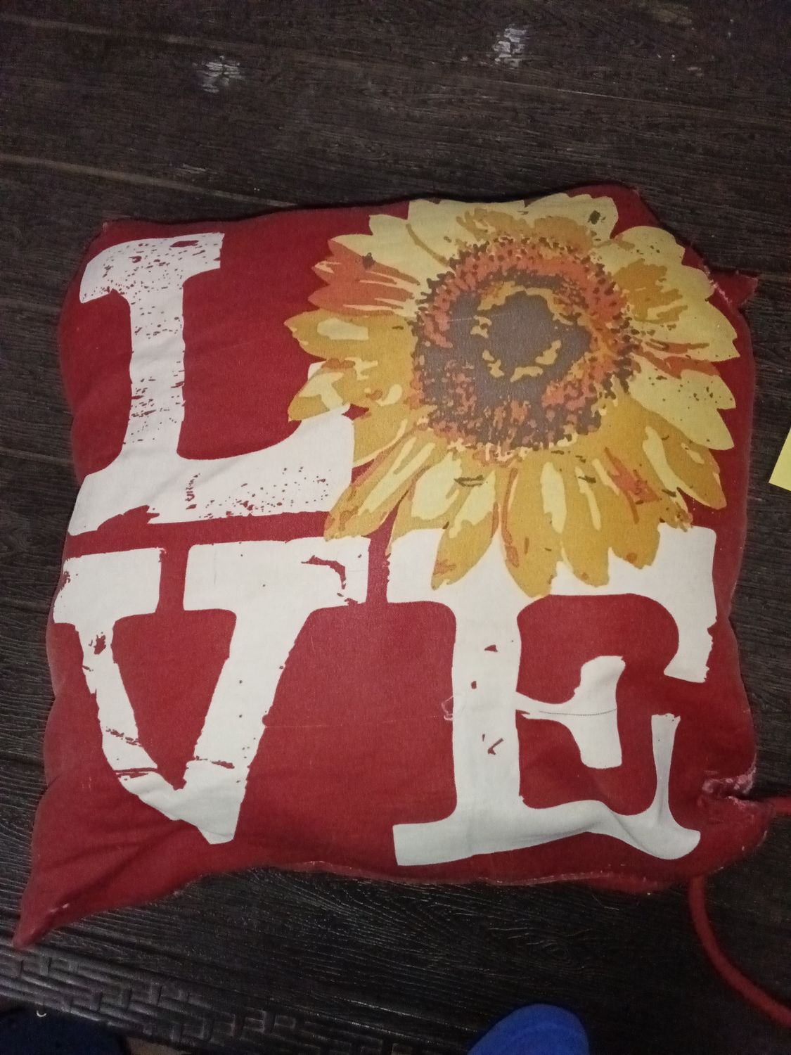 Mainstays 16" Love Sunflower Outdoor Throw Pillow