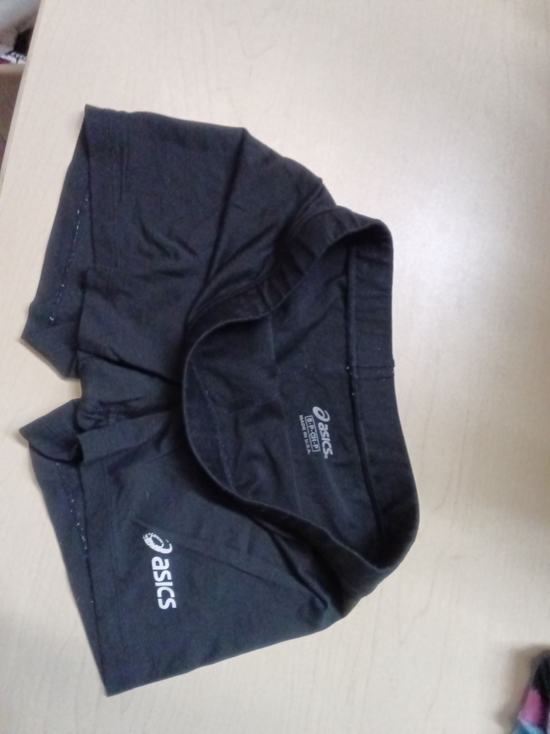 black ASICS athletic spandex volleyball shorts size S