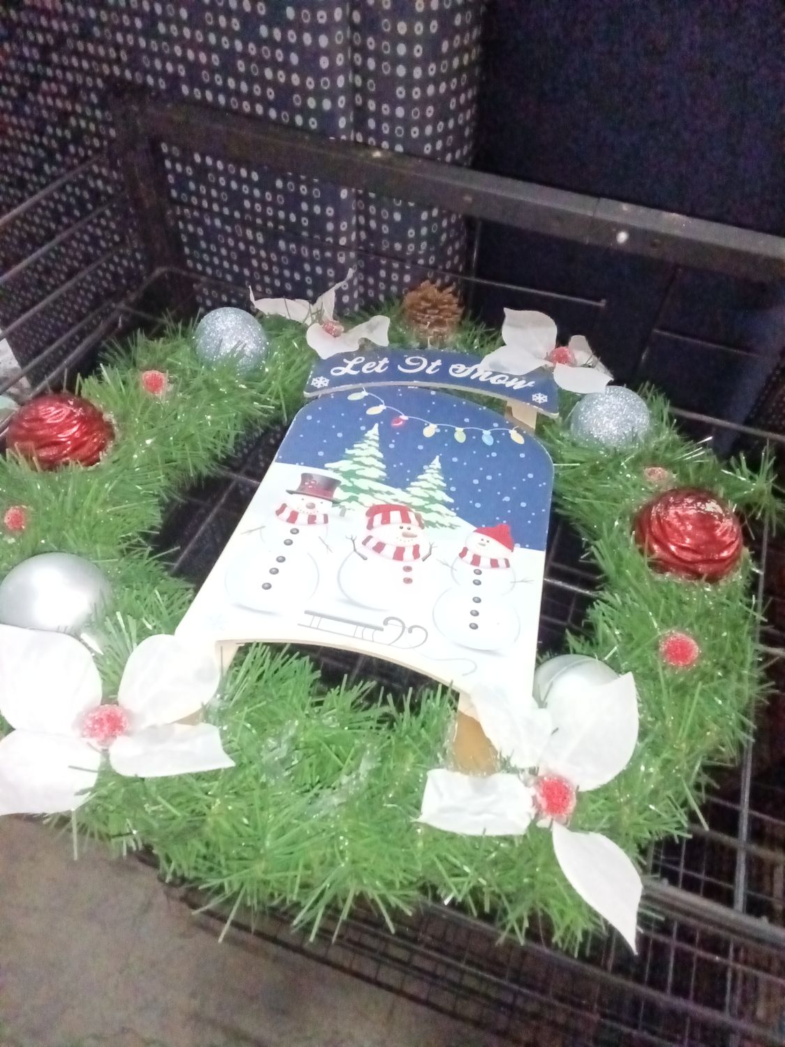 Let It Snow Christmas Sled Wreath