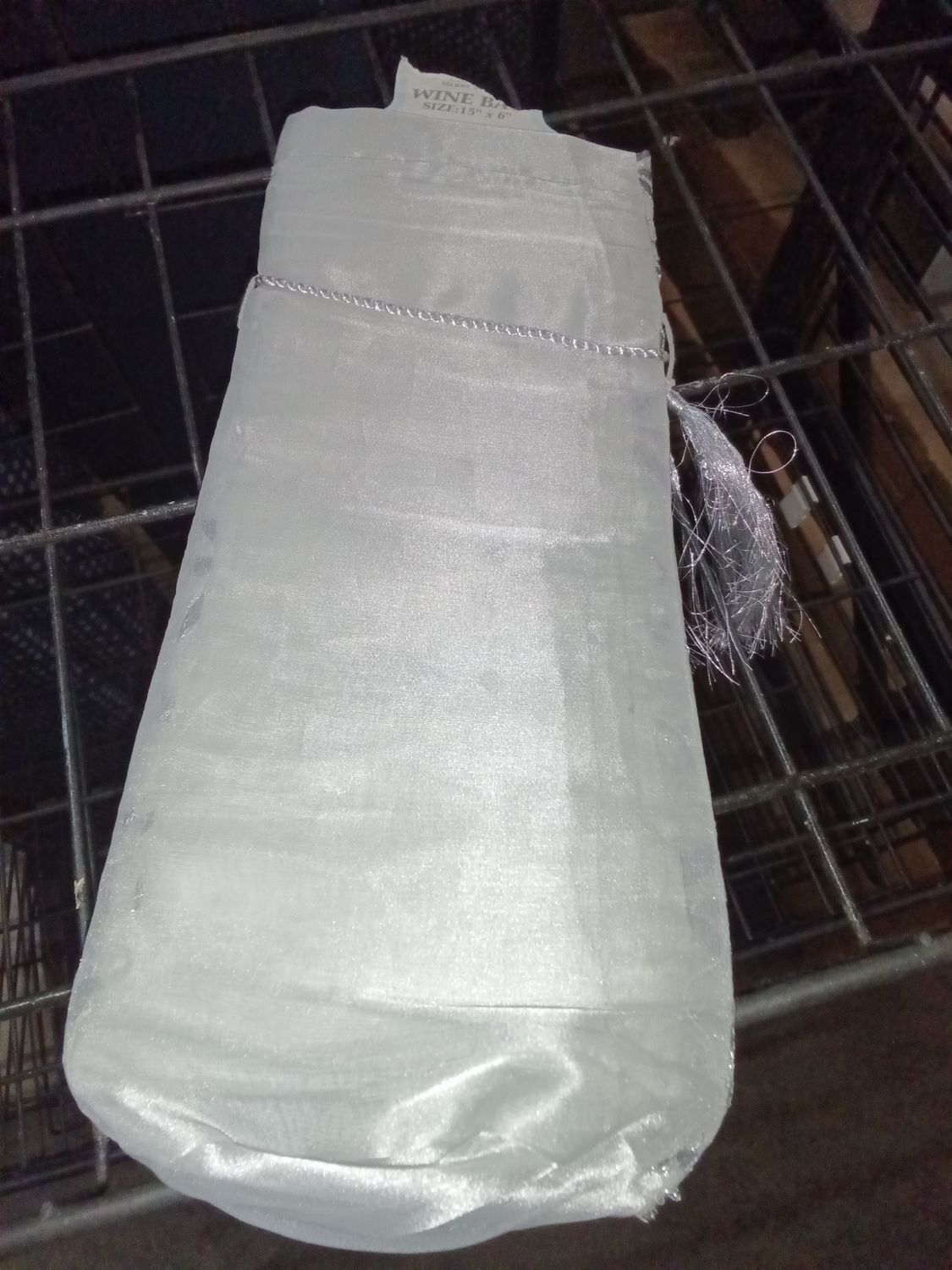 sheer organza drawstring wine bag