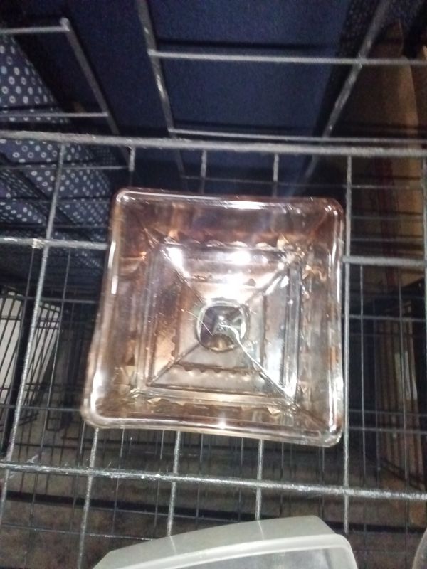 Amber Square Glass Dish