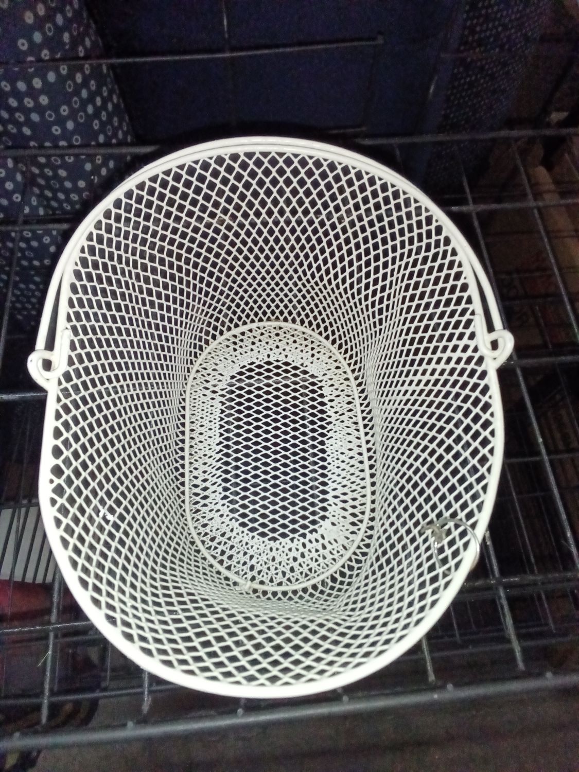 White Wire Mesh Front Bicycle Basket