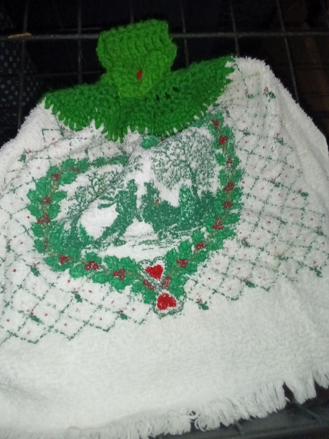 Vintage Christmas Hanging Hand Towel